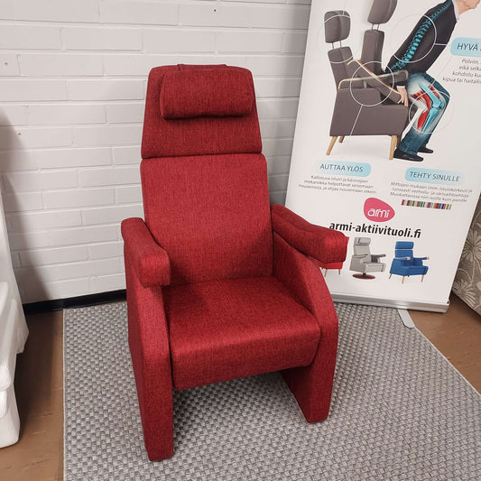 Armi Aktiivituoli Classic (tummanpunainen) + istuinsuoja + käsinojasuojat