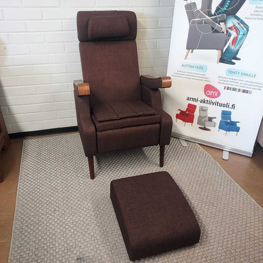 Armi Aktiivituoli Design (tummanruskea) + rahi