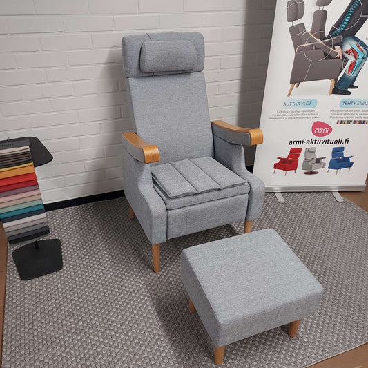 Armi Aktiivituoli Design (hopenharmaa) + rahi